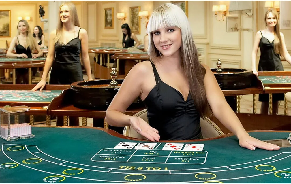 Suasana meja kasino live dengan presentasi dealer